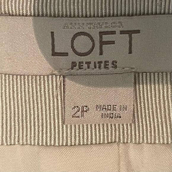 LOFT Cream W Metallic Gold Party Whimsy Glam Skirt‎ NWOT Size 2P - Picture 9 of 12